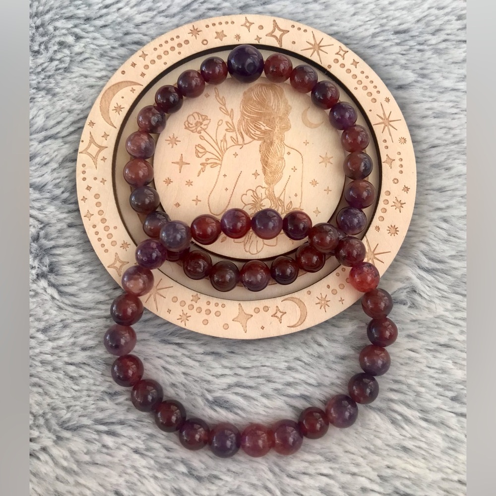Autumn Purple Jade Bracelet Set